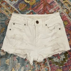 American Eagle white demin shorts 0